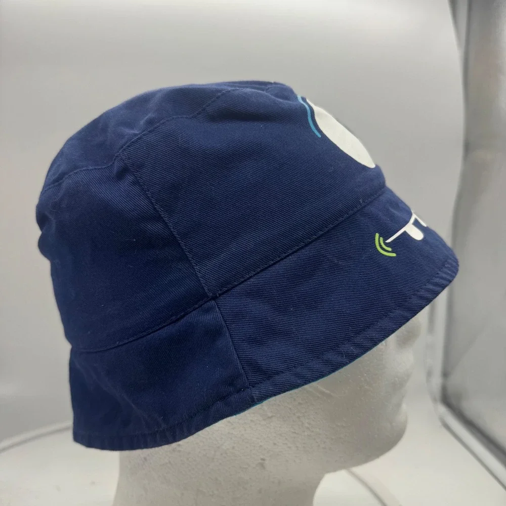 Toddler Kids Navy Blue Monster Face Bucket Hat Cotton Twill Sun Hat One Size